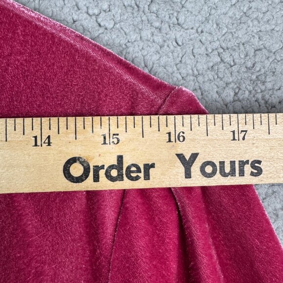 Soft Surrounding Top Womens SP Berry Pink Boyfriend Fit Buton Down Loose Velvet - Picture 6 of 11